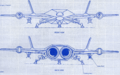 Inset of an Origin Aerospace Hornet blueprint showing the missile racks.